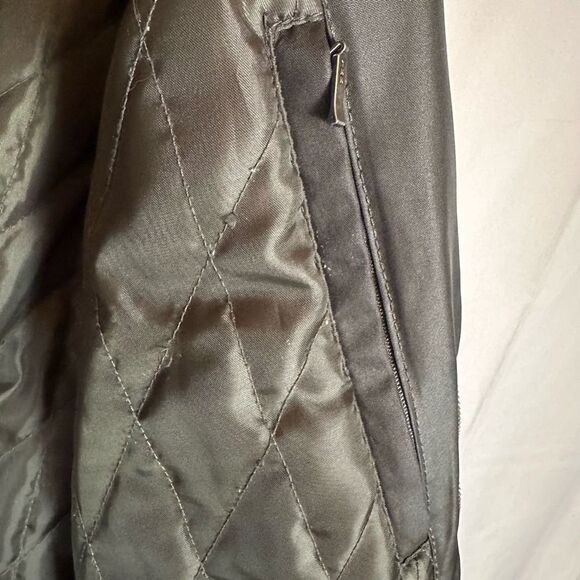 Richard Comstock Vertical Mens Nylon Quilted Bomber Jacket Coat Dark Green M - Picture 7 of 10